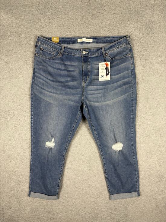 Levi's Signature Denim - Levi Strauss Jeans Womens 24/w37 43x25 Blue Distressed Casual Cowgirl City